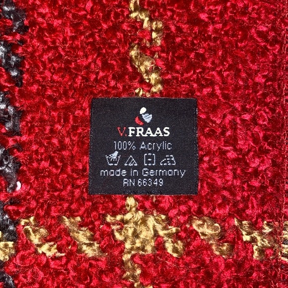 V. Fraas Trendy Red Plaid Infinity Acrylic Winter / Fall Scarf - Picture 10 of 10